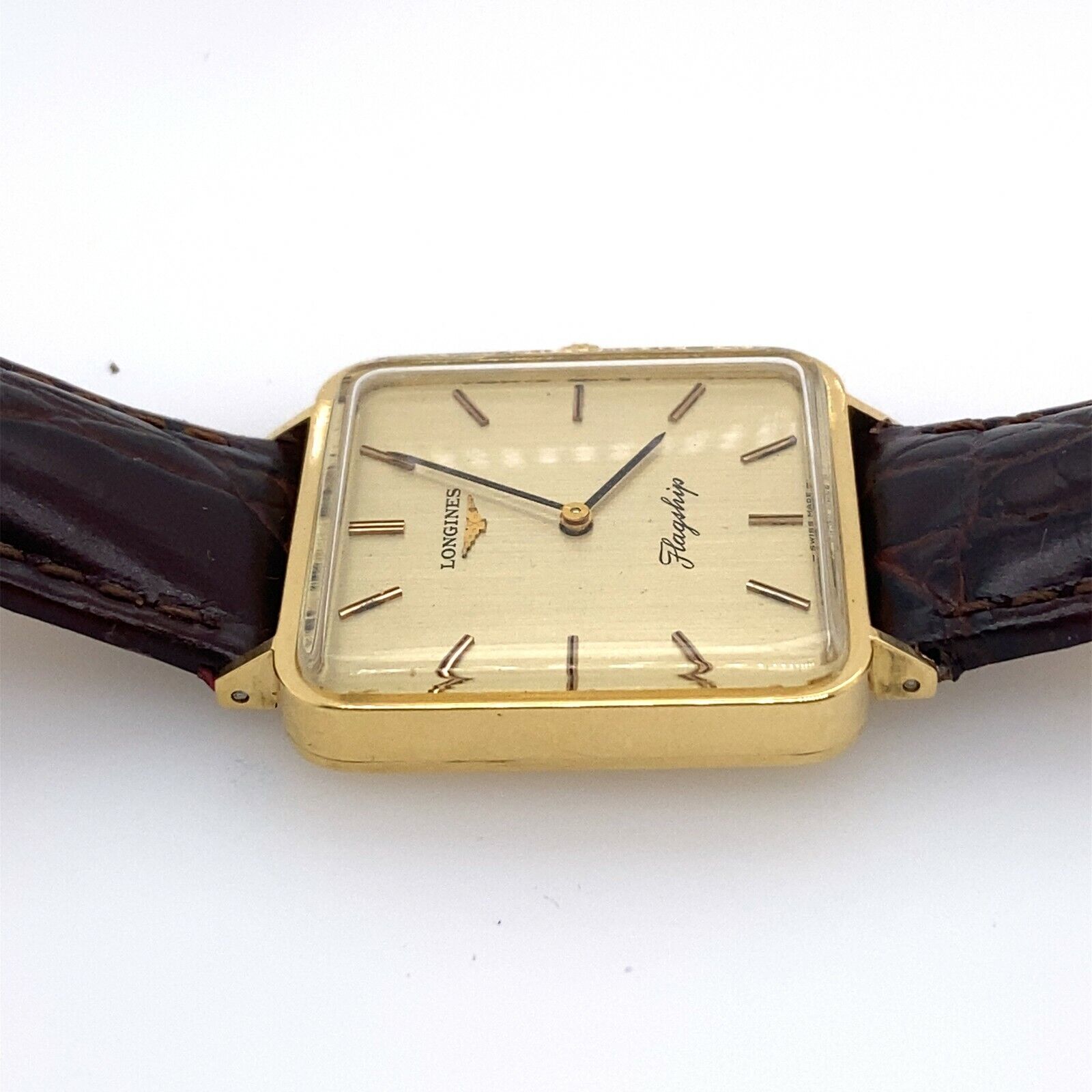 Vintage 18ct Yellow Gold Longines Square Flagship Watch